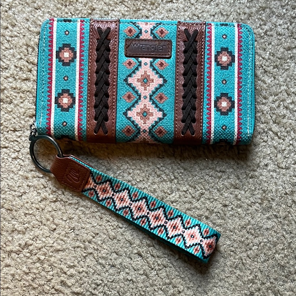 Wrangler Teal and Brown Wallet